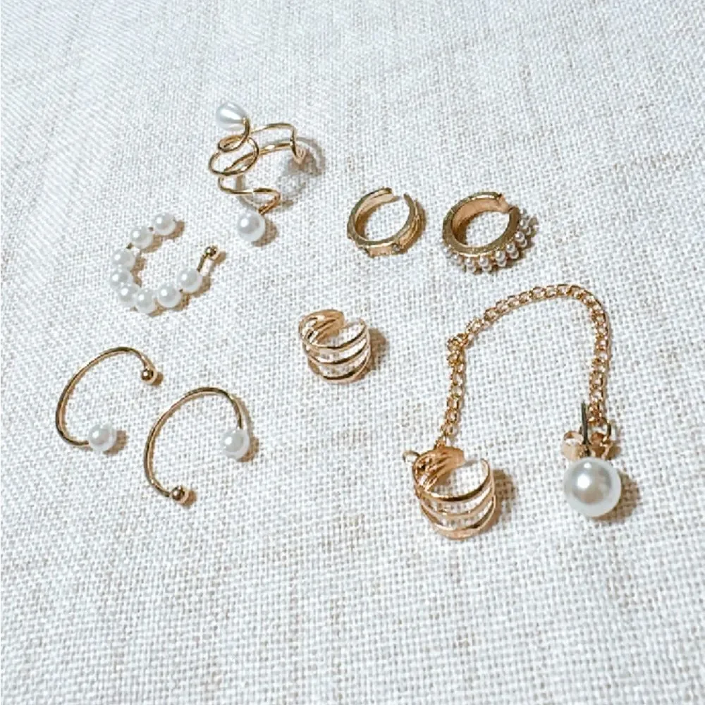 Pearl cuff earrings N598